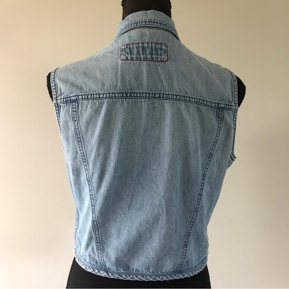 Womens Vintage Request button up cotton denim vest size M - Picture 7 of 11